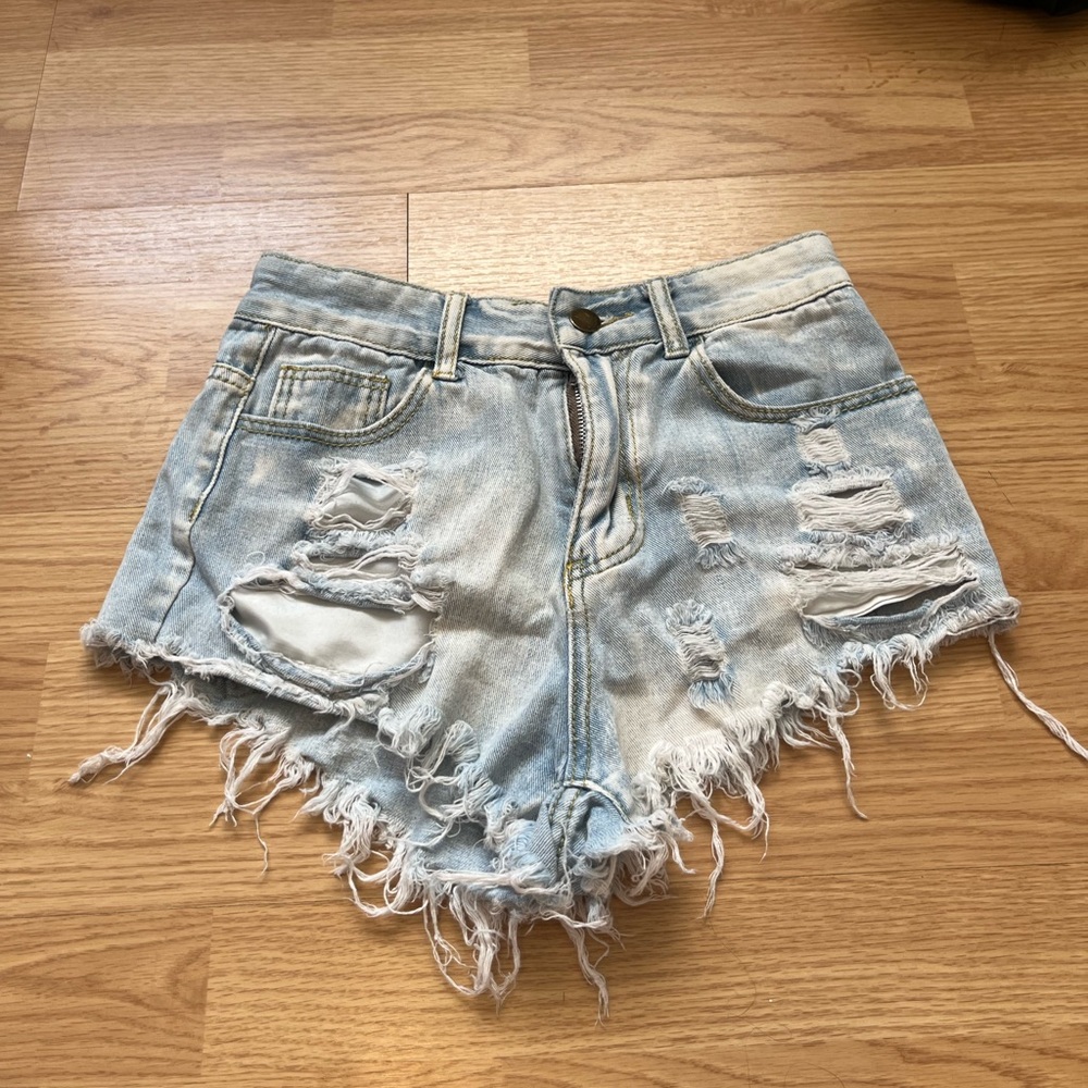 ripped jean shorts